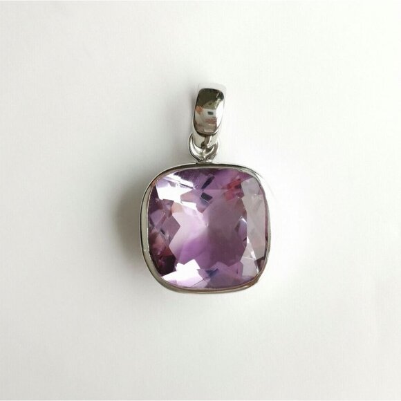14ct Brazilian Amethyst in Sterling Silver pendant for necklace - Picture 6 of 9